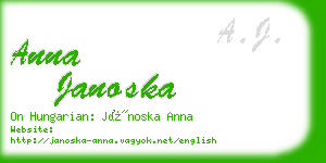 anna janoska business card